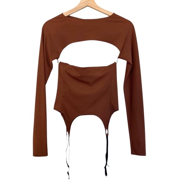 MIAOU Phoenix Strappy Top and Garters Set Cinnamon Brown Revolve NEW WITHOUT TAG - Picture 11 of 14